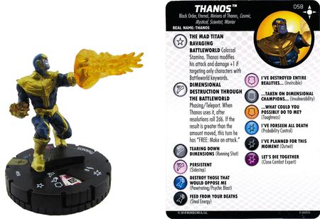 Heroclix Secret Wars Battleworld set Thanos #058 Super Rare figure w/card!