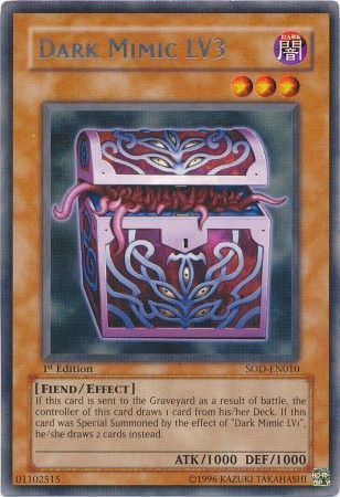 Dark Mimic LV3 SOD EN010 Rare 1st Edition Dark Mimic LV3 SOD EN010 Rare 1st Edition