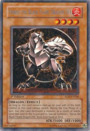 Mavin  Yu-Gi-Oh Horus the Black Flame Dragon LV4 SOD-EN006 Ultimate Rare  1st Edition