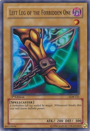 Left Leg of the Forbidden One LOB 121 Ultra Rare 1st Edition Legend of Blue Eyes White Dragon 1st Edition Singles Left Leg of the Forbidden One LOB 121 Ultra Rare 1st Edition Legend of Blue Eyes White Dragon 1st Edition Singles
