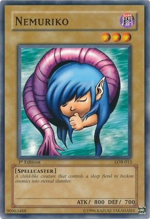 Nemuriko LOB 013 Common 1st Edition Legend of Blue Eyes White Dragon 1st Edition Singles Nemuriko LOB 013 Common 1st Edition Legend of Blue Eyes White Dragon 1st Edition Singles