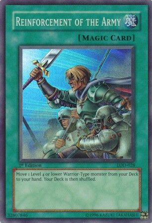 YuGiOh Reinforcement of the Army/reinforcement of the Army LOD-028 SUPER RARE 