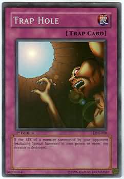 Trap Hole LOB 058 Super Rare 1st Edition Legend of Blue Eyes White Dragon 1st Edition Singles Trap Hole LOB 058 Super Rare 1st Edition Legend of Blue Eyes White Dragon 1st Edition Singles