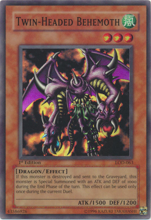 Twin Headed Behemoth LOD 063 Super Rare 1st Edition Legacy of Darkness LOD 1st Edition Singles Twin Headed Behemoth LOD 063 Super Rare 1st Edition Legacy of Darkness LOD 1st Edition Singles