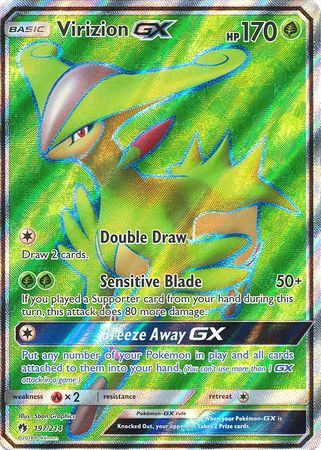 Pokemon Card  VIRIZION  GX  Ultra Rare FULL ART 197/214  LOST THUNDER ***MINT***