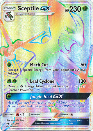 Sceptile GX 216 214 Hyper Rare Sun Moon Lost Thunder Singles Sceptile GX 216 214 Hyper Rare Sun Moon Lost Thunder Singles