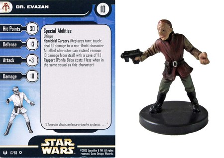 Dr Evazan 17 Universe Star Wars Miniatures Very Rare Dr Evazan 17 Universe Star Wars Miniatures Very Rare
