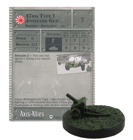 43 47mm Type I Antitank Gun Base Set 1 Axis Allies Miniatures Common 43 47mm Type I Antitank Gun Base Set 1 Axis Allies Miniatures Common