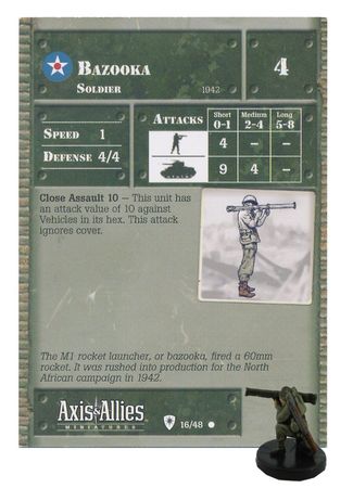 Axis & Allies Miniatures German Sandbagged Machine-Gun Team w/card 