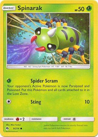 Spinarak 9 214 Common Sun Moon Lost Thunder Singles Spinarak 9 214 Common Sun Moon Lost Thunder Singles