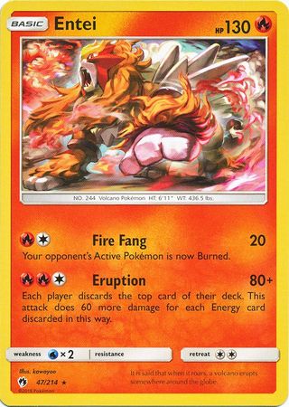 Entei 47 214 Rare Sun Moon Lost Thunder Singles Entei 47 214 Rare Sun Moon Lost Thunder Singles