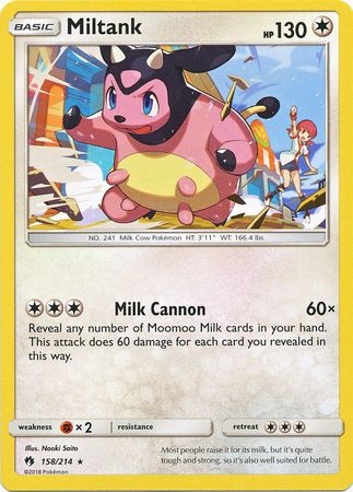 Miltank 158 214 Rare Sun Moon Lost Thunder Singles Miltank 158 214 Rare Sun Moon Lost Thunder Singles
