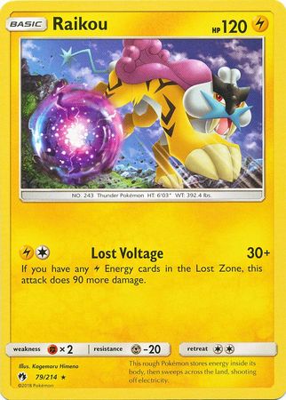 Raikou 79 214 Rare Sun Moon Lost Thunder Singles Raikou 79 214 Rare Sun Moon Lost Thunder Singles