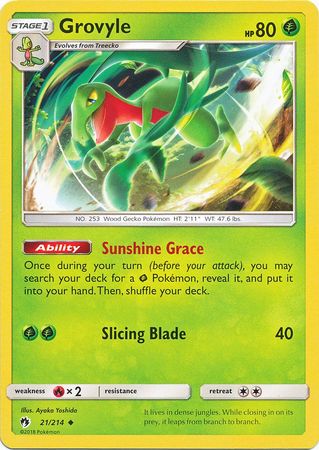 Grovyle 21 214 Uncommon Sun Moon Lost Thunder Singles Grovyle 21 214 Uncommon Sun Moon Lost Thunder Singles