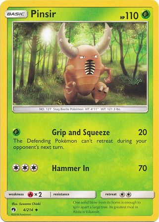 Pinsir 4 214 Uncommon Sun Moon Lost Thunder Singles Pinsir 4 214 Uncommon Sun Moon Lost Thunder Singles