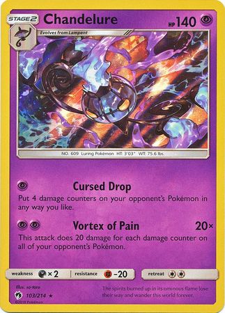 Chandelure 103 214 Holo Rare Sun Moon Lost Thunder Singles Chandelure 103 214 Holo Rare Sun Moon Lost Thunder Singles
