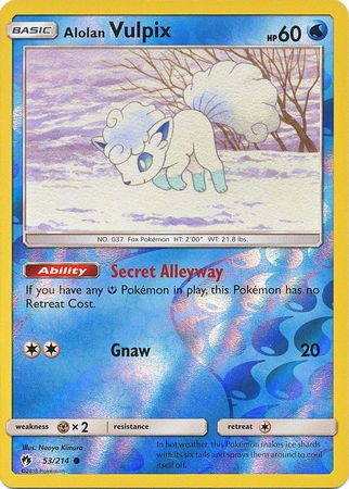 Alolan Vulpix 53 214 Common Reverse Holo Alolan Vulpix 53 214 Common Reverse Holo