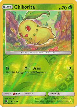 Chikorita 6 214 Common Reverse Holo Chikorita 6 214 Common Reverse Holo