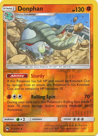Donphan 112 214 Rare Reverse Holo Sun Moon Lost Thunder Reverse Holo Singles Donphan 112 214 Rare Reverse Holo Sun Moon Lost Thunder Reverse Holo Singles