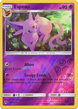 Espeon 89 214 Rare Reverse Holo Espeon 89 214 Rare Reverse Holo