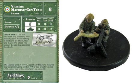 15 Vickers Machine Gun Team Base Set 1 Axis Allies Miniatures Uncommon 15 Vickers Machine Gun Team Base Set 1 Axis Allies Miniatures Uncommon