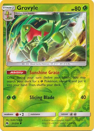 Grovyle 21 214 Uncommon Reverse Holo Sun Moon Lost Thunder Reverse Holo Singles Grovyle 21 214 Uncommon Reverse Holo Sun Moon Lost Thunder Reverse Holo Singles