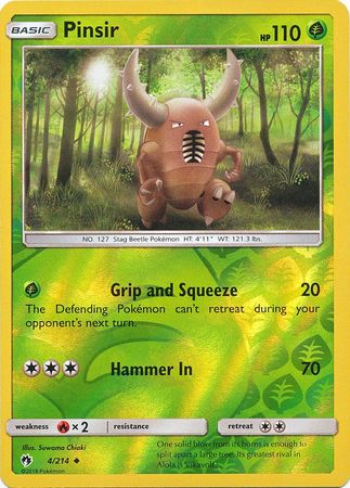 Pinsir 4 214 Uncommon Reverse Holo Sun Moon Lost Thunder Reverse Holo Singles Pinsir 4 214 Uncommon Reverse Holo Sun Moon Lost Thunder Reverse Holo Singles