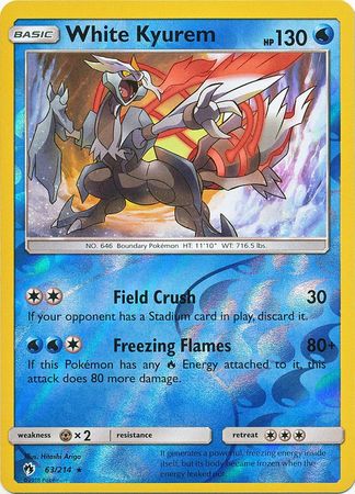 White Kyurem 63 214 Holo Rare Reverse Holo White Kyurem 63 214 Holo Rare Reverse Holo