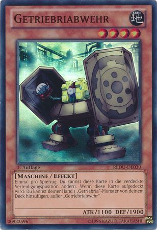 Getriebriabwehr REDU DE030 Super Rare 1st Edition German German Yugioh Cards Getriebriabwehr REDU DE030 Super Rare 1st Edition German German Yugioh Cards