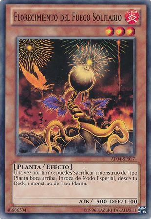 Florecimiento del Fuego Solitario AP04 SP017 Common Spanish Spanish Yugioh Cards Florecimiento del Fuego Solitario AP04 SP017 Common Spanish Spanish Yugioh Cards