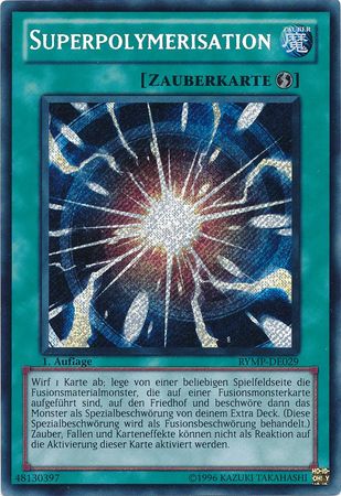 Superpolymerisation RYMP DE029 Secret Rare 1st Edition German German Yugioh Cards Superpolymerisation RYMP DE029 Secret Rare 1st Edition German German Yugioh Cards