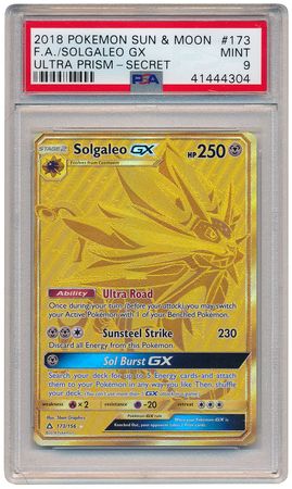 SOLGALEO GX 173/156 SECRET RARE GOLD RARE NEAR MINT Pokemon ULTRA PRISM 