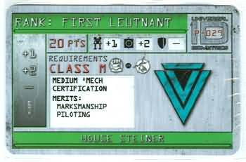 First Lieutenant P 029 Mechwarrior Annihilation First Lieutenant P 029 Mechwarrior Annihilation