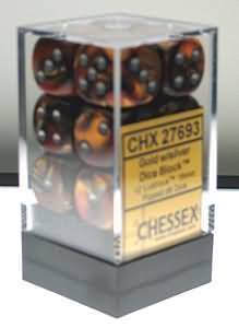 Chessex Lustrous Gold w Silver Set of 12 d6 Dice CHX27693 Dice Life Counters Tokens Chessex Lustrous Gold w Silver Set of 12 d6 Dice CHX27693 Dice Life Counters Tokens