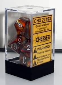 Chessex Lustrous Gold w Silver Set of 7 Dice CHX27493 Dice Life Counters Tokens Chessex Lustrous Gold w Silver Set of 7 Dice CHX27493 Dice Life Counters Tokens