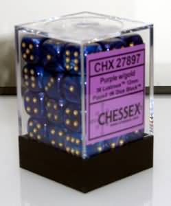 Chessex Lustrous Purple w Gold Set of 36 d6 Dice CHX27897 Dice Life Counters Tokens Chessex Lustrous Purple w Gold Set of 36 d6 Dice CHX27897 Dice Life Counters Tokens