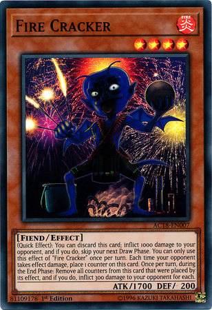 Fire Cracker AC18 EN007 Super Rare 1st Edition Advent Calendar 2018 AC18 Fire Cracker AC18 EN007 Super Rare 1st Edition Advent Calendar 2018 AC18