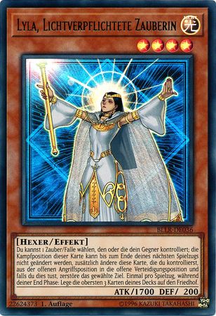 Lyla Lichtverpflichtete Zauberin BLLR DE036 Ultra Rare 1st Edition German Yugioh Cards Lyla Lichtverpflichtete Zauberin BLLR DE036 Ultra Rare 1st Edition German Yugioh Cards
