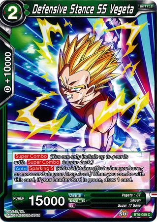 Defensive Stance SS Vegeta BT5 059 Common Miraculous Revival Non Foil Singles Defensive Stance SS Vegeta BT5 059 Common Miraculous Revival Non Foil Singles