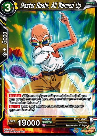 Master Roshi All Warmed Up BT5 087 Uncommon Miraculous Revival Non Foil Singles Master Roshi All Warmed Up BT5 087 Uncommon Miraculous Revival Non Foil Singles