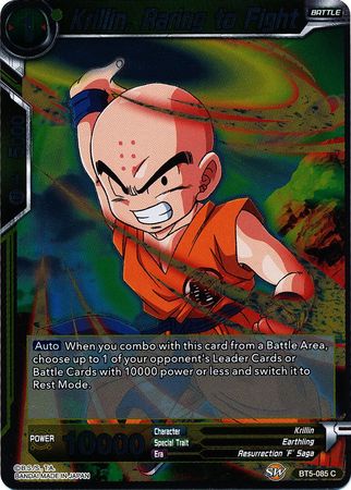 Krillin Raring to Fight BT5 085 Common Foil Miraculous Revival Foil Singles Krillin Raring to Fight BT5 085 Common Foil Miraculous Revival Foil Singles