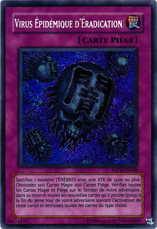 Virus Epidemique D Eradication FOTB FR068 Secret Rare Unlimited French Yugioh Cards Virus Epidemique D Eradication FOTB FR068 Secret Rare Unlimited French Yugioh Cards