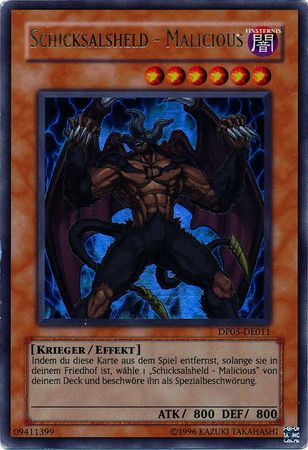Schicksalsheld Malicious DP05 DE011 Ultra Rare German Yugioh Cards Schicksalsheld Malicious DP05 DE011 Ultra Rare German Yugioh Cards
