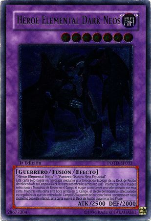 Heroe Elemental Dark Neos POTD SP033 Ultimate Rare 1st Edition Spanish Yugioh Cards Heroe Elemental Dark Neos POTD SP033 Ultimate Rare 1st Edition Spanish Yugioh Cards