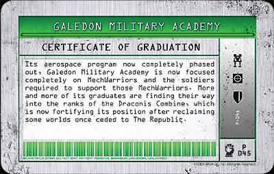 Graduate Certificate Galedon P 045 17 pts MechWarrior Domination Graduate Certificate Galedon P 045 17 pts MechWarrior Domination