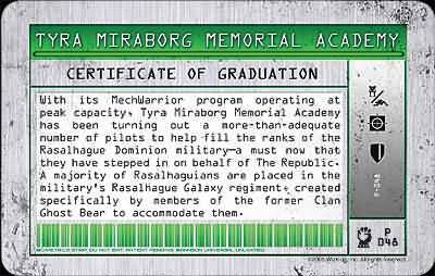 Graduate Tyra Miraborg P 048 11 pts MechWarrior Domination Graduate Tyra Miraborg P 048 11 pts MechWarrior Domination