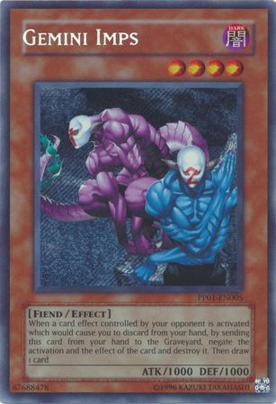 Gemini Imps PP01 EN005 Secret Rare Miscut Gemini Imps PP01 EN005 Secret Rare Miscut