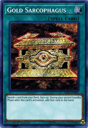 Gold Sarcophagus HISU EN051 Secret Rare 1st Edition Hidden Summoners Singles Gold Sarcophagus HISU EN051 Secret Rare 1st Edition Hidden Summoners Singles