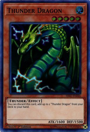 1st Edition Thunder Dragon HISU-EN046 Super Rare Hidden Summoners 