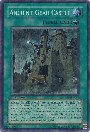 Ancient Gear Castle SOI EN047 Super Rare 1st Edition Shadow of Infinity SOI 1st Edition Singles Ancient Gear Castle SOI EN047 Super Rare 1st Edition Shadow of Infinity SOI 1st Edition Singles